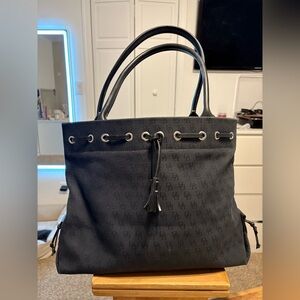 Vintage Dooney & Bourke Signature Monogram Bag Handbag Tote Purse Large Size